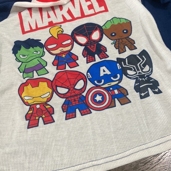 Marvel Boys pajama top waffle long sleeve sleep shirt medium 8-10 NWT - Picture 4 of 9